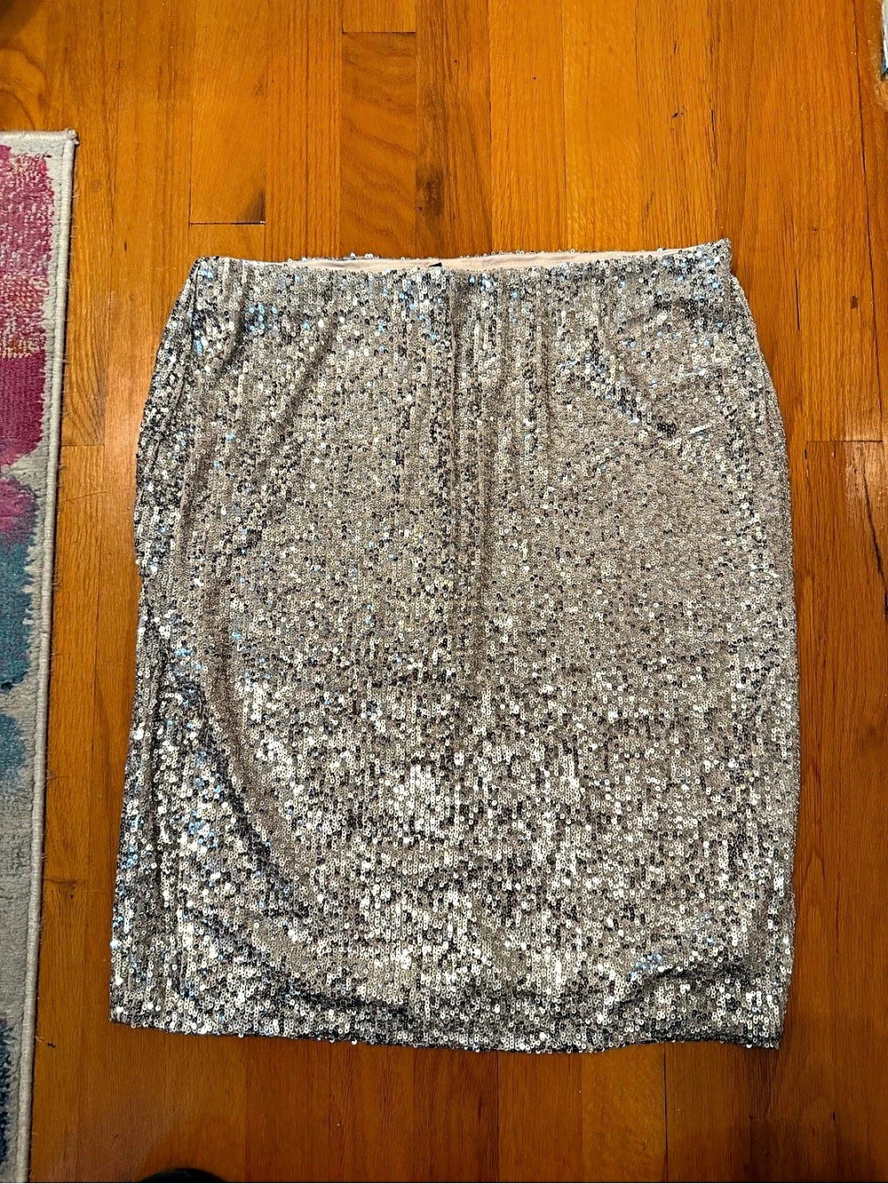 cable & gauge Sequin Mini Skirt in Silver Size M Like New